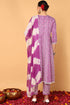 Plus Size Purple Viscose Rayon Yoke Design Flared Suit Set